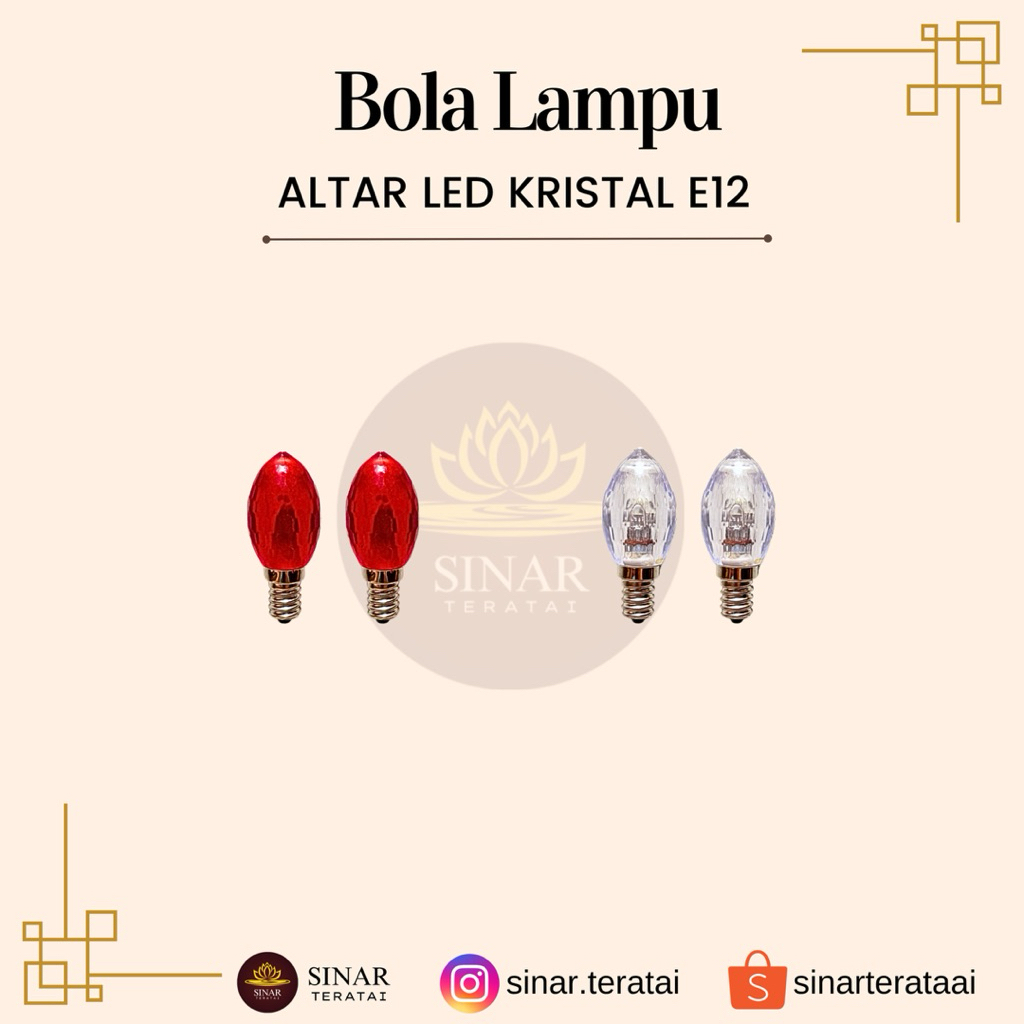 Alat Sembahyang - Bola Lampu Altar LED Kristal E12
