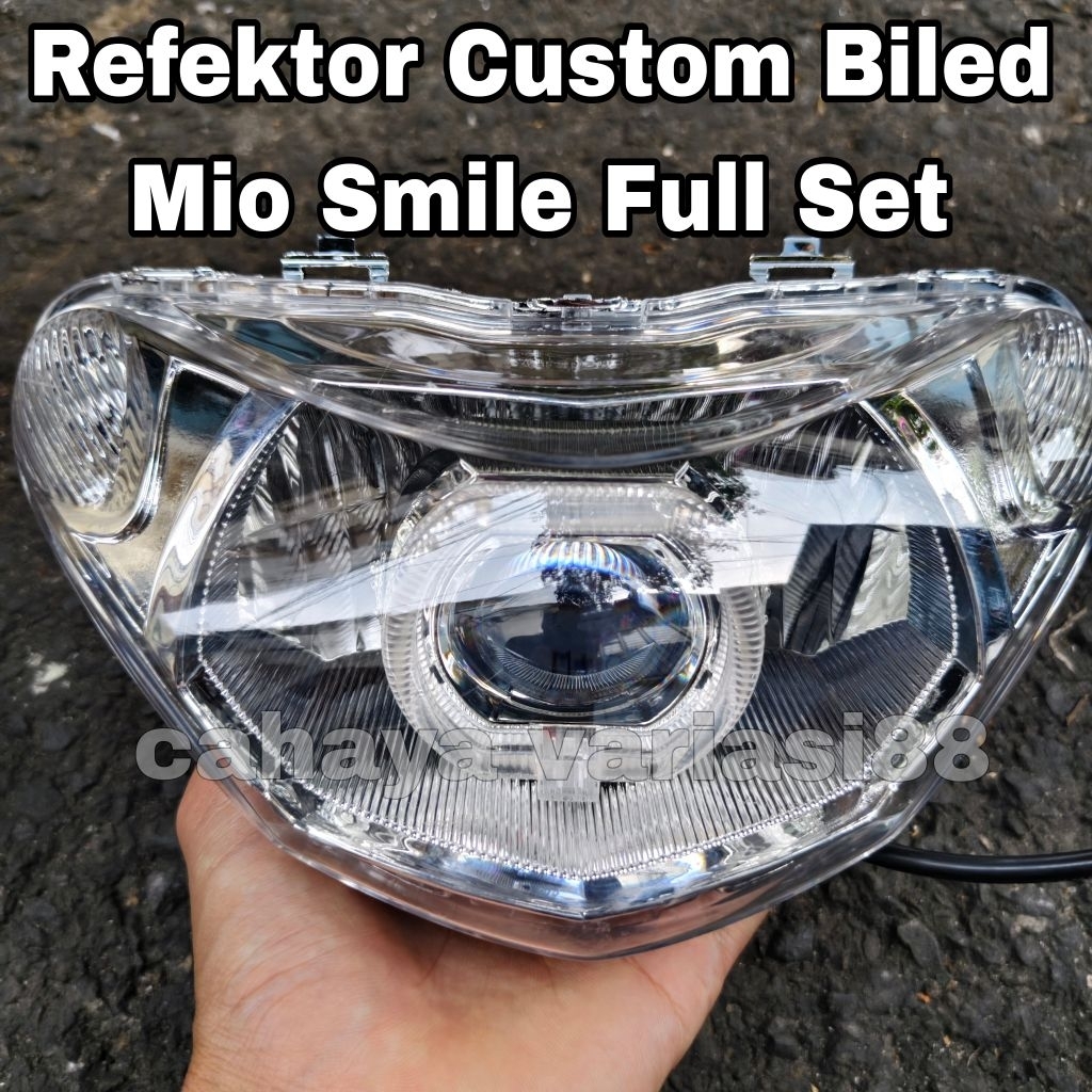 Headlamp Refektor Lampu Depan full Set Batok Housing Mika Motor Mio Smile Refektor Lampu Depan Custo