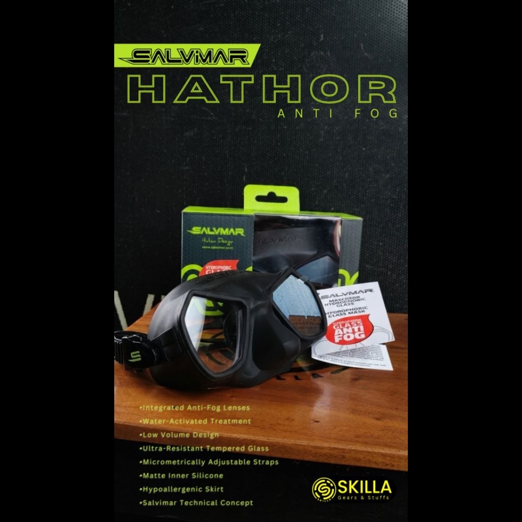 Salvimar Hathor Anti Fog Black Freediving Mask