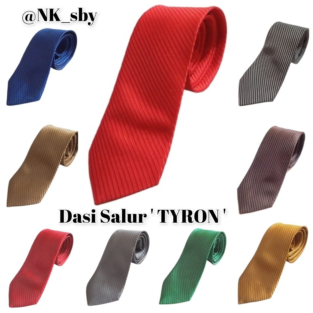 Dasi TYRONE Dasi Salur Polos Warna untuk Magang dan Kerja