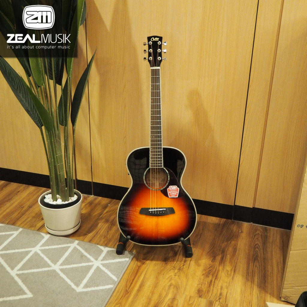 Cetta CJ18E-TVS (G) W/GIGBAG - Gitar Akustik Elektrik With Preamp Pickup - Zeal Musik Jogja