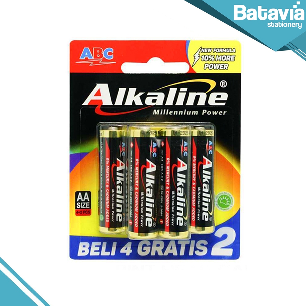 BATERAI ALKALINE AA ISI 6 | BATERAI ABC ALKALINE A2 ISI 4+2