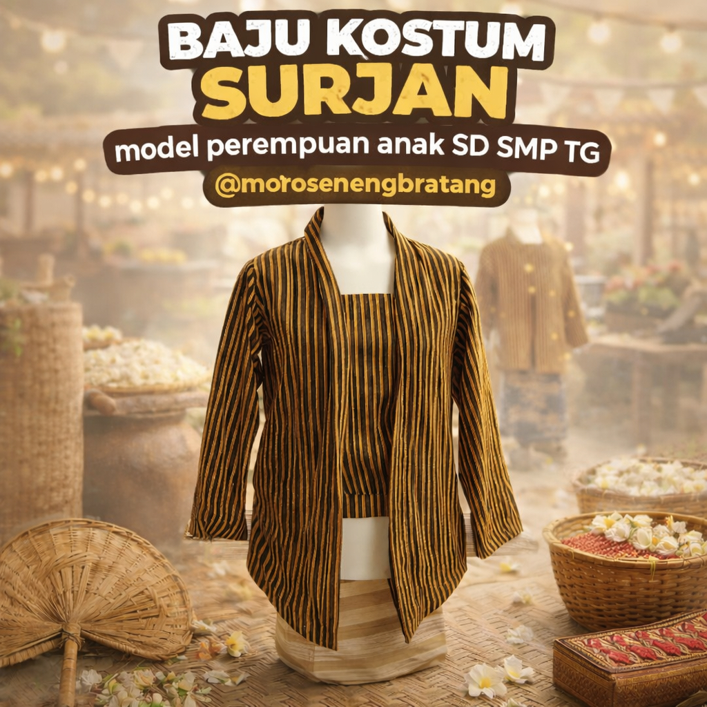 BAJU KOSTUM SURJAN model perempuan anak SD SMP TG lurik baju daerah