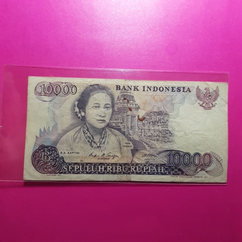 uang kuno 10000 rupiah kartini 1985