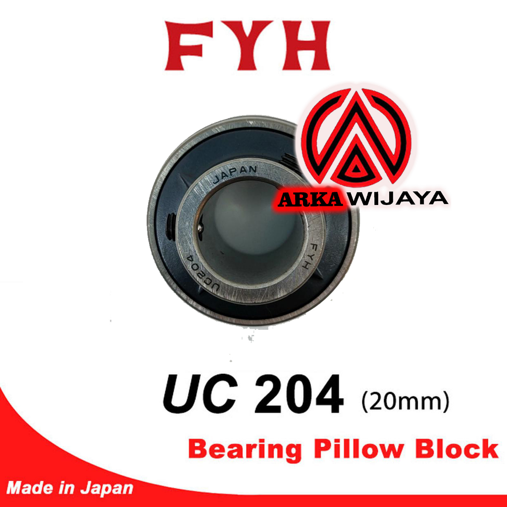 Bearing FYH UC 204/ BEARING INSERT UC 204 / UC204 AS 20MM FYH JAPAN / BEARING PILLOW BLOCK UC 204