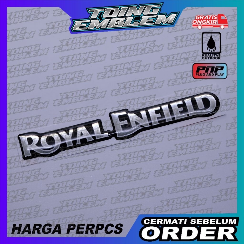 Emblem logo royal enfield / emblem timbul royal enfield / sticker royal enfield / stiker logo royal 