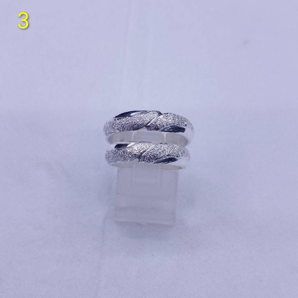 Cincin  tunangan nikahan 1pcs  couple perak murni asli