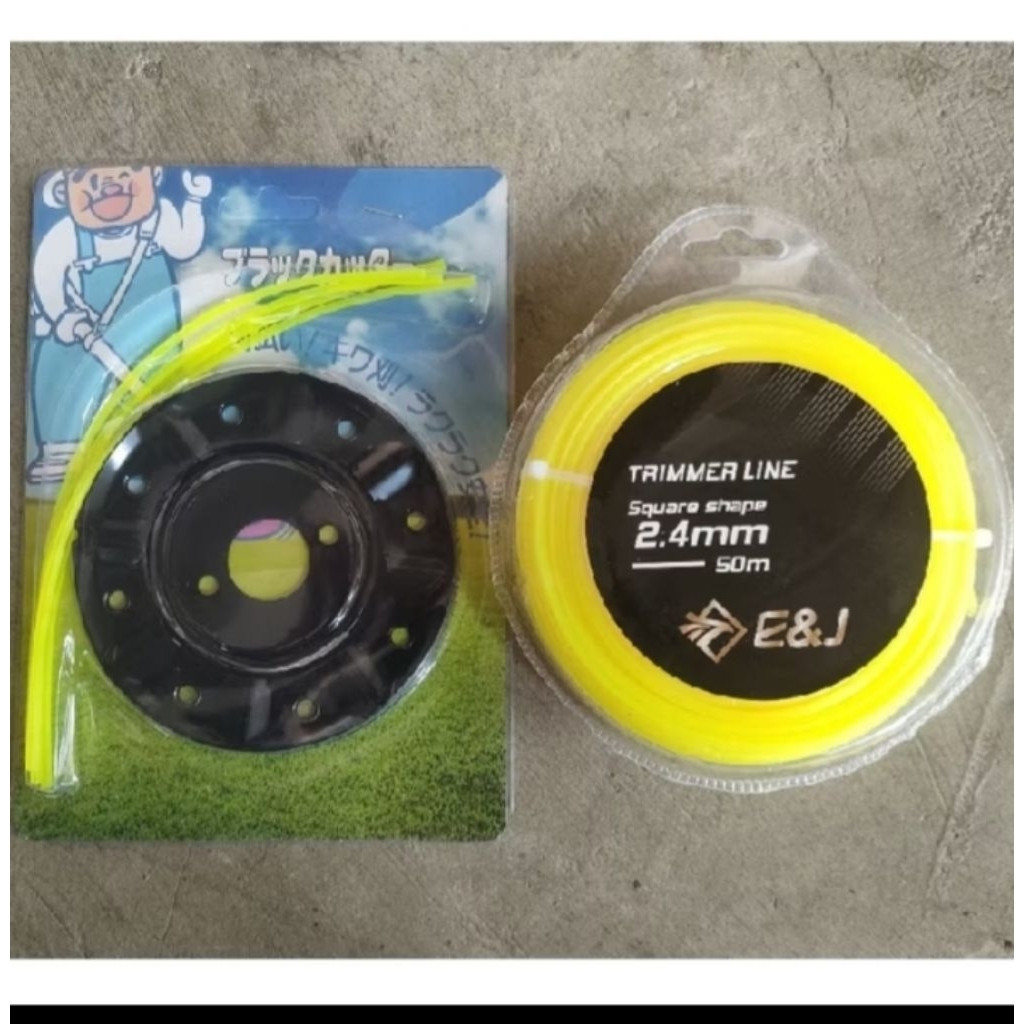 Pisau Plat Nylon + Senar Nylon 50 Meter Untuk Potong Rumput