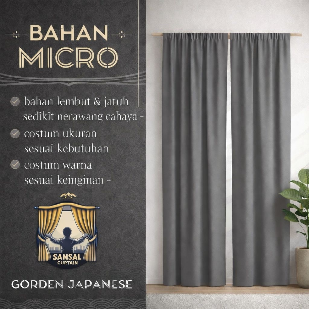 GORDEN JEPANG MINIMALIS PENYEKAT RUANG PINTU ESTETIK (POLIMICRO)