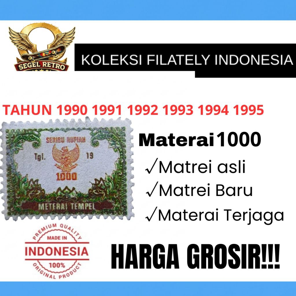 MATERAI 1000 TAHUN 1990 1991 1992 1993 1995