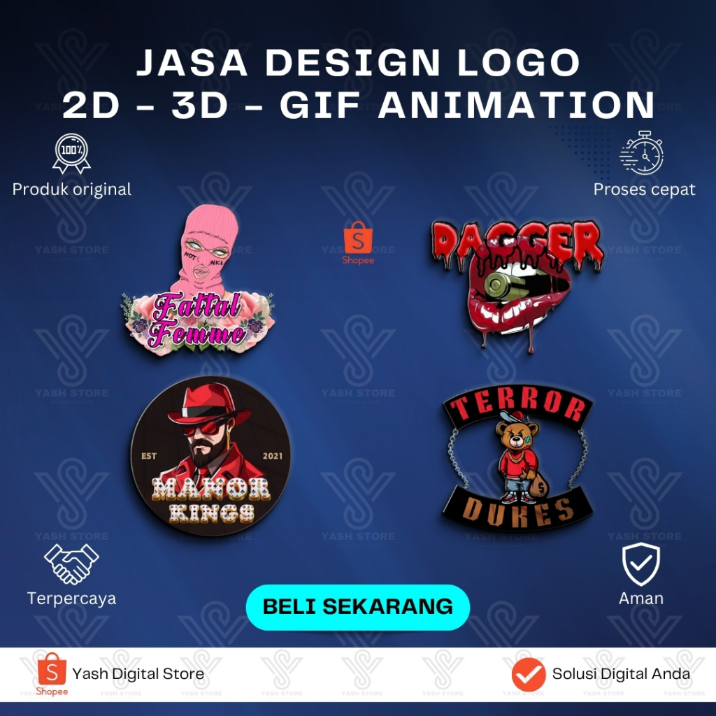 JASA DESAIGN LOGO GAMER LOGO 3D / ANIMATION GIF PREMIUM HIGH QUALITY PROFESIONAL | LOGO UNTUK KOMUNI