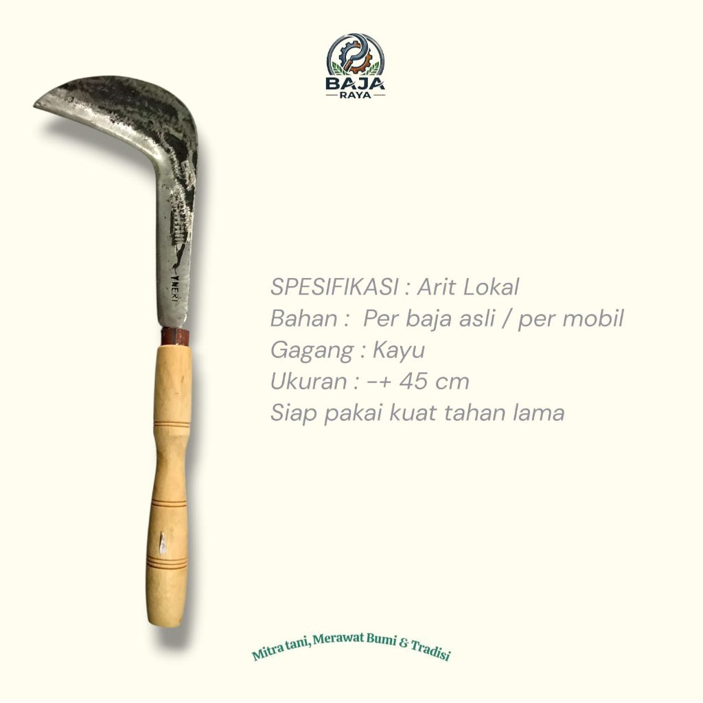 (BajaRayaBR) Arit alat pertanian baja per asli sabit baja multifungsi arit baja per mobil asli peman