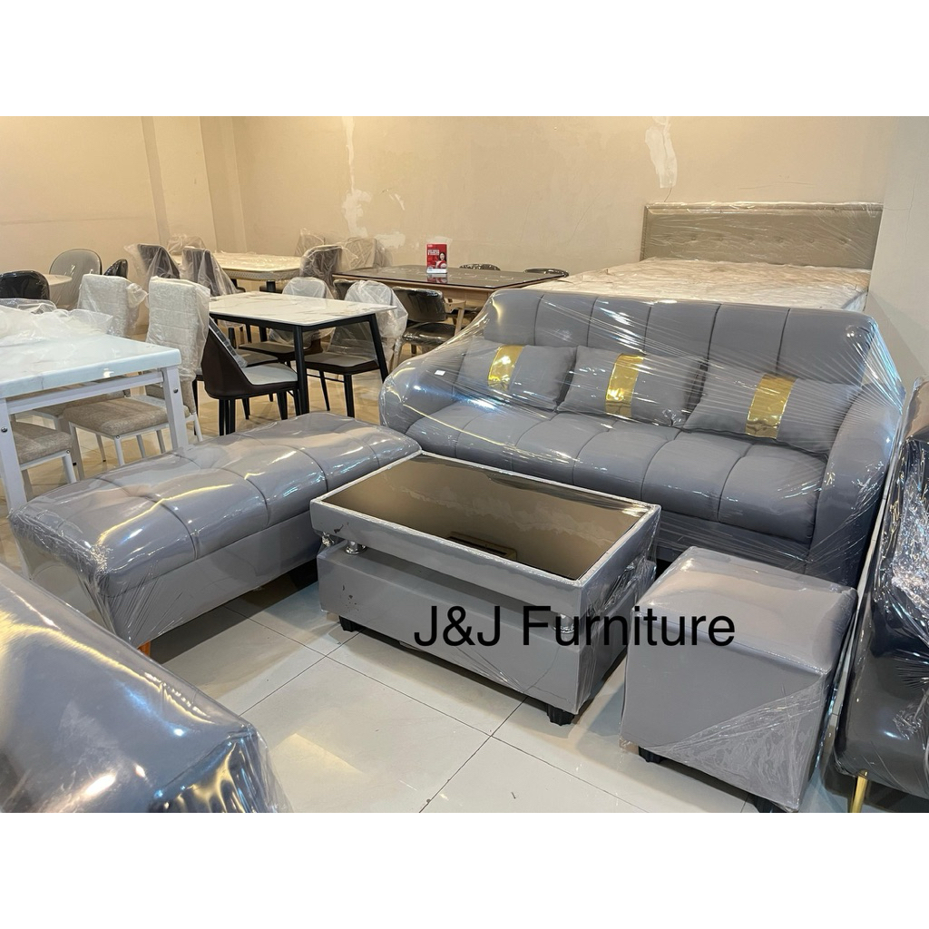 sofa sudut minimalis sofa L abu