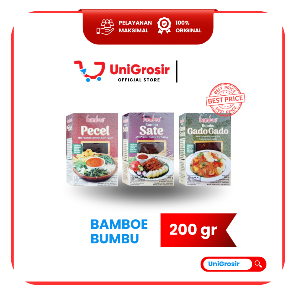 [UniGrosir] BAMBOE BUMBU KACANG PECEL | SATE | GADO - GADO MIX PEANUT SAUCE BUMBU PRAKTIS INSTAN ~ 2
