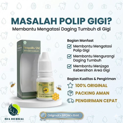 Propolis SM Brazil Original BPOM - Obat Polip Gigi & Daging Tumbuh di Gigi Berlubang