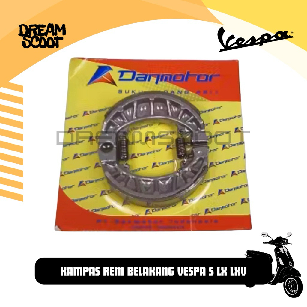 Kampas Rem Danmotor Vespa S Vespa LX Vespa LXV Kampas Rem Vespa Matic Rem Belakang Vespa