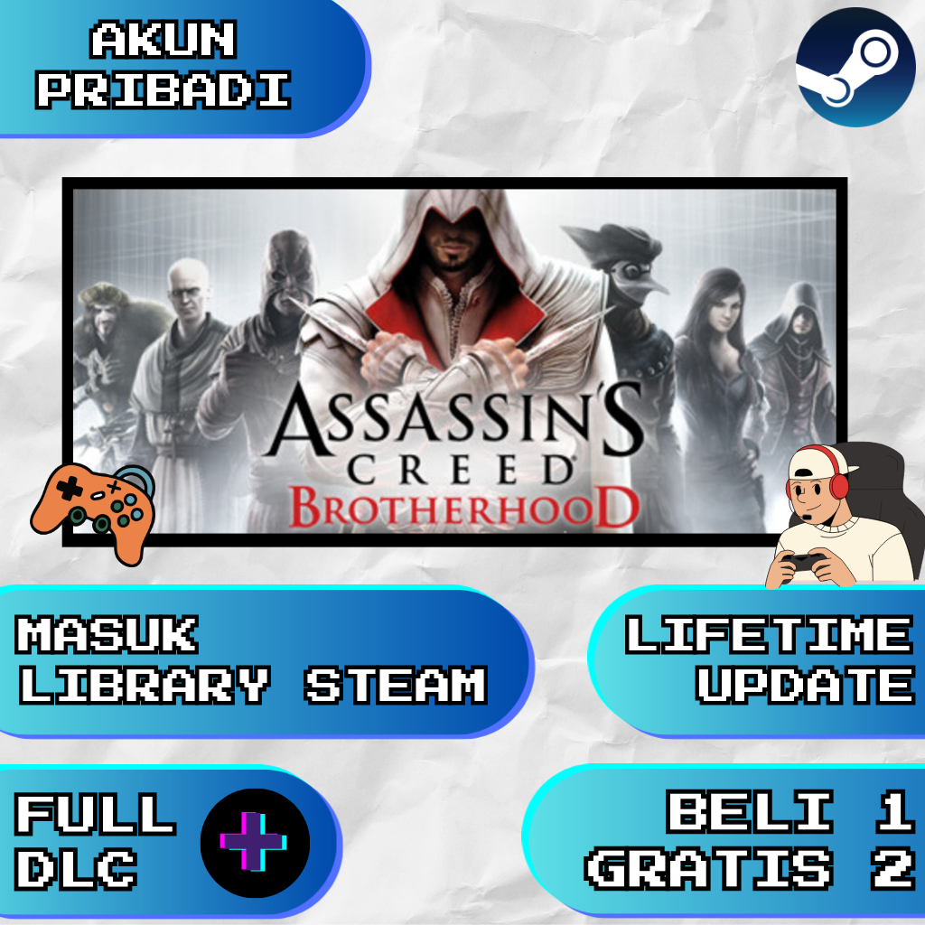 BELI 1 GRATIS 2 Assassin’s Creed® Brotherhood full version steam akun private non-sharing permanen