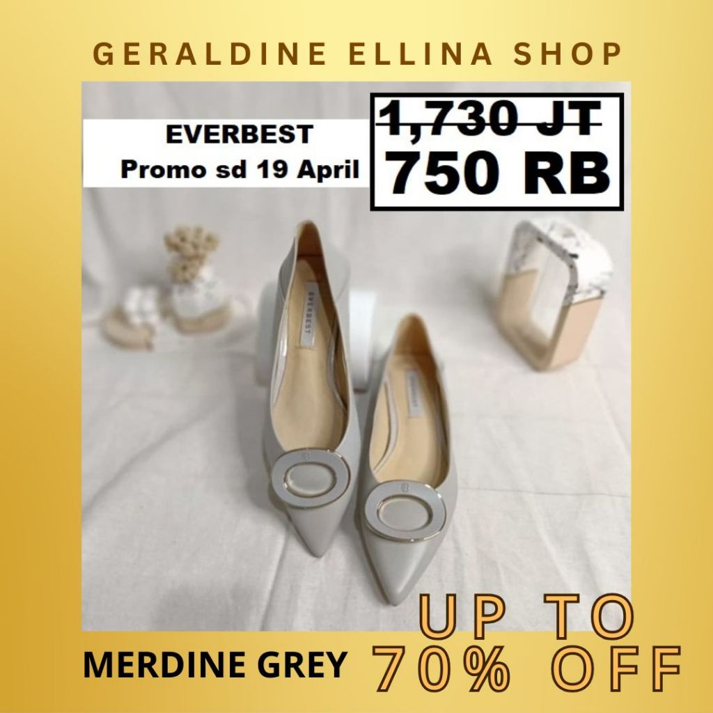 Sepatu flat everbest Wanita perempuan cewe cewek EVERBEST ORIGINAL 100% SERI MERDINE