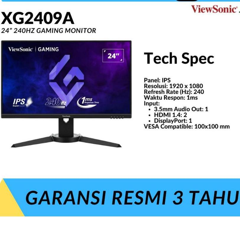 LED Monitor Viewsonic XG2409A 24" IPS FHD 1ms DP HDMI 240Hz
