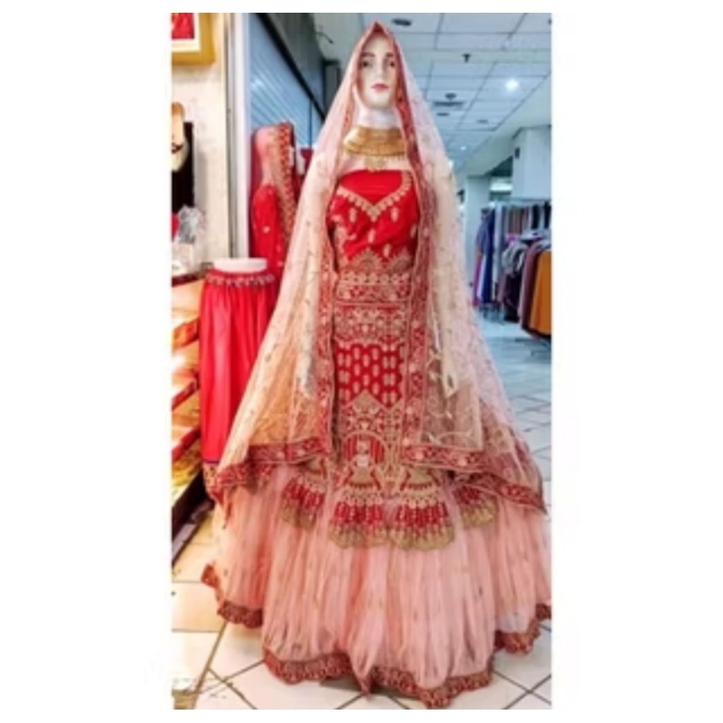 lengga boneka, baju pengantin india, lengga india ( Merah ready)