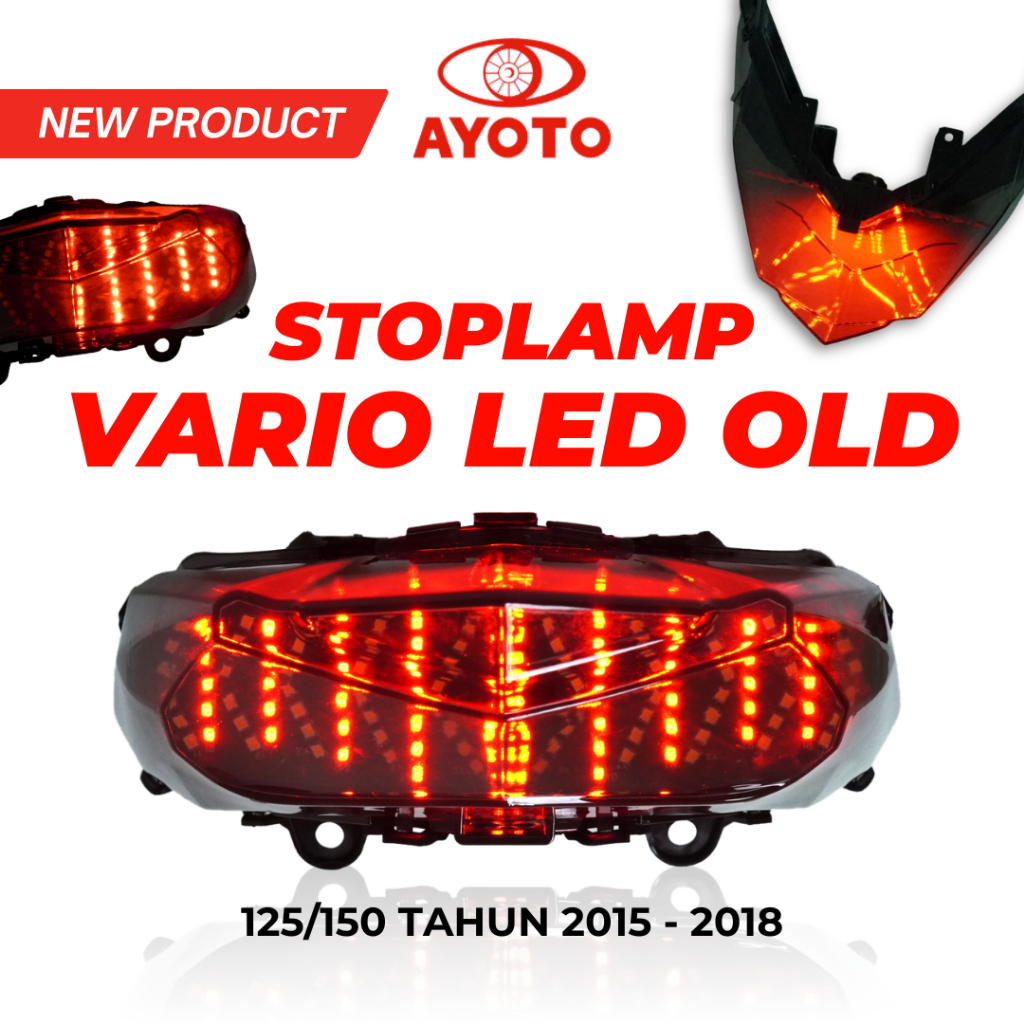 AYOTO Stoplamp Crystal RGB Full Set Running Motor Vario Beat FI/ESP & Deluxe LED Kualitas Tinggi