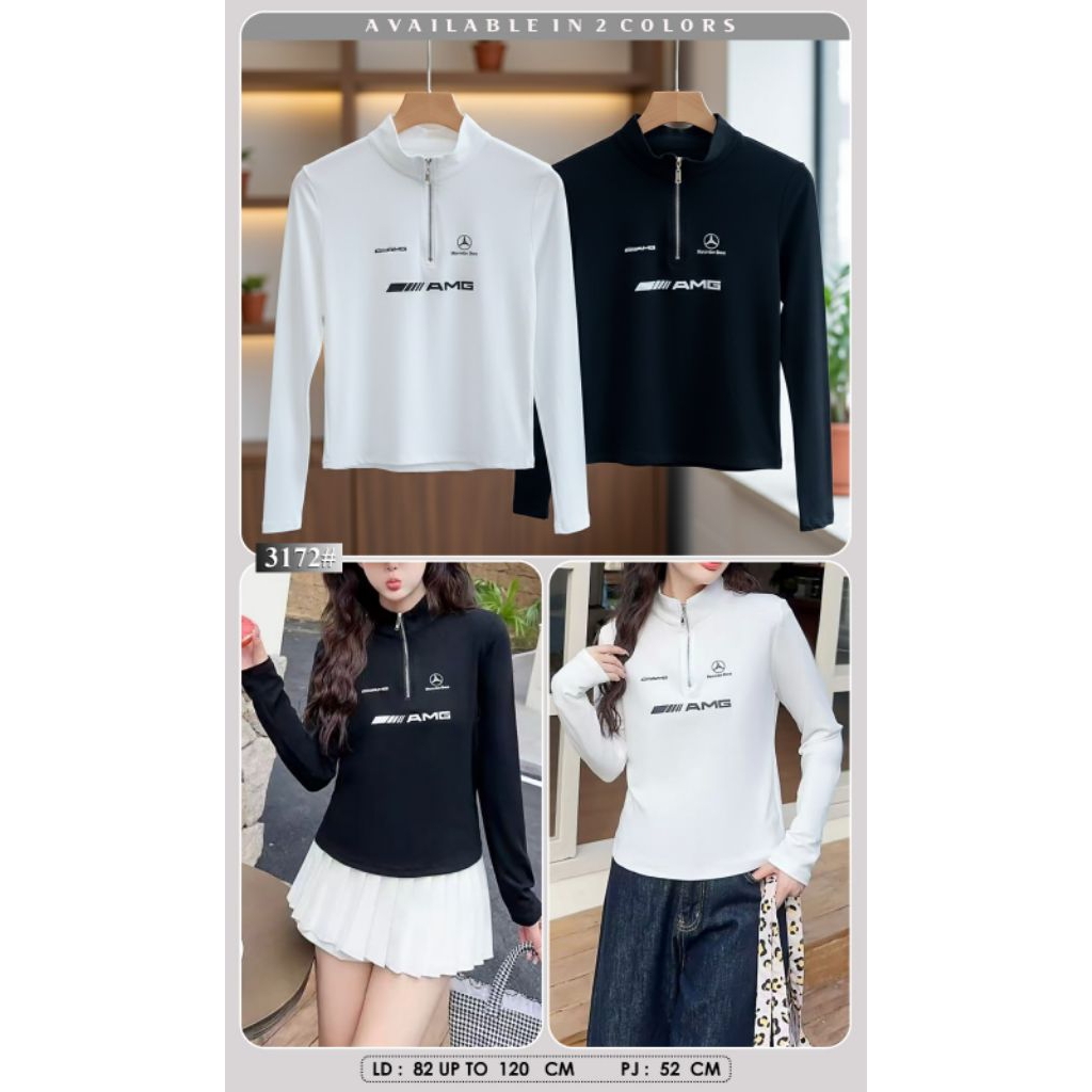 Kaos Lengan Panjang Zipper Import Premium