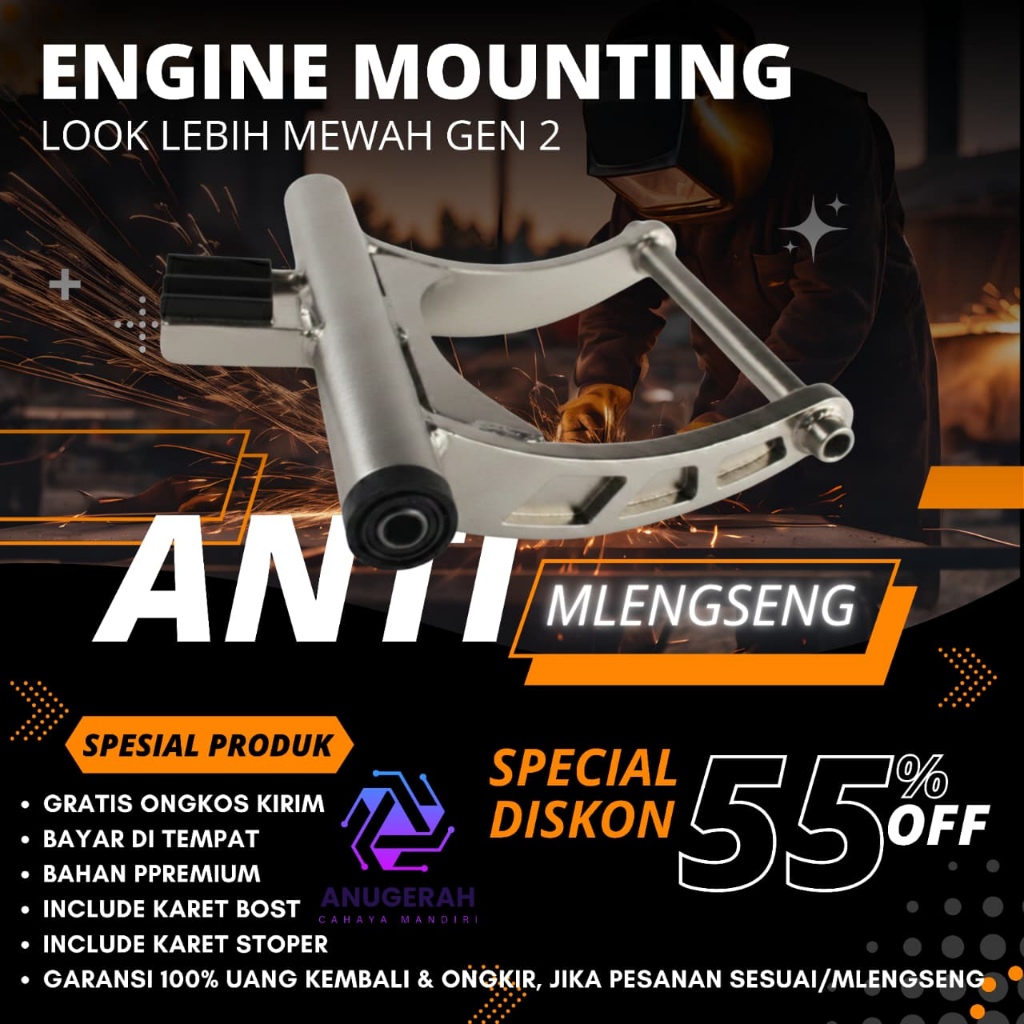 ENGINE MOUNTING MONTING BEAT SCOOPY FI/ESP KARBU 3CM 4CM 5CM - ANUGERAH CAHAYA MANDIRI