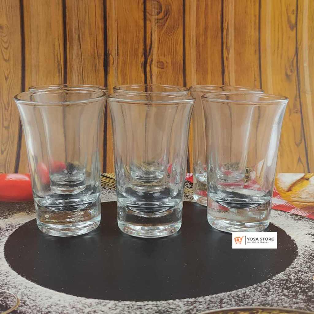 Gelas Sloki Kaca Gelas Lilin Kecil Tebal tipe TG04 6 Pcs