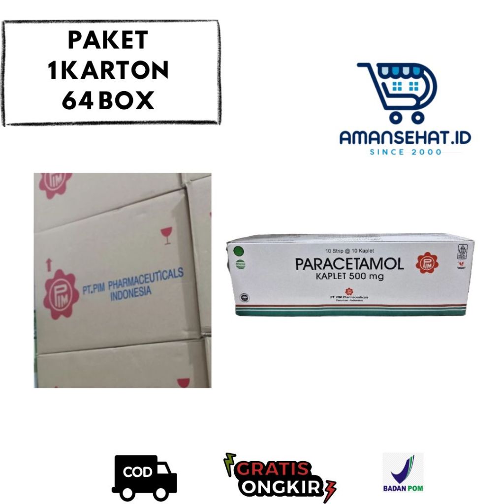 Paracetamol PIM Box 1 KARTON isi 64 box