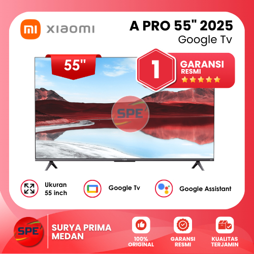 TV XIAOMI A PRO 55 INCH 2025 QLED UHD 4K GARANSI RESMI (MEDAN)