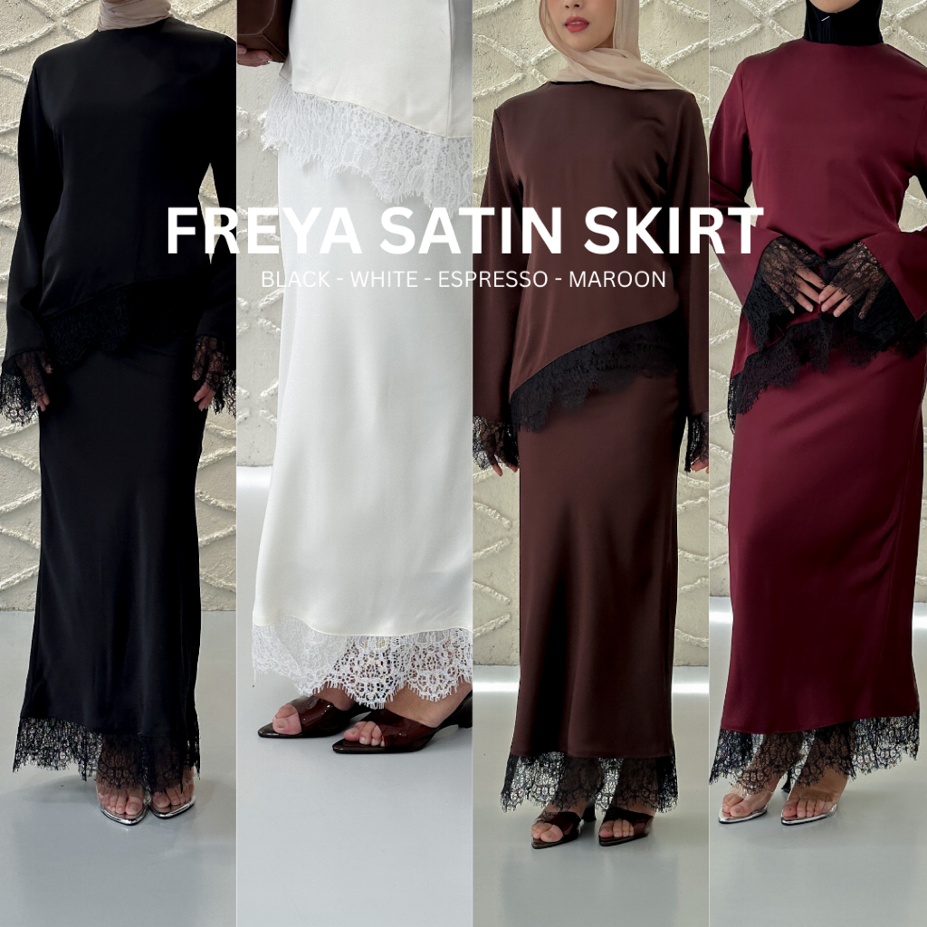 Freya Satin Skirt - Dear Aerum - Silk Skirt - Silk Lace Skirt - Rok Renda - Rok Satin - Rok Silk - R