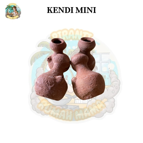 (BELI 3 GRATIS 1) (packing bubble wrap)  Kendi Tanah Liat mini Polos - Wadah Tradisional untuk Vas B