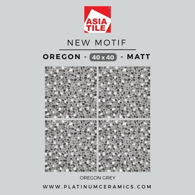 KERAMIK LANTAI 40X40 OREGON GREY KW 1 ASIA TILE // KERAMIK MOTIF BATU TIMBUL // KERAMIK GARASI // KE