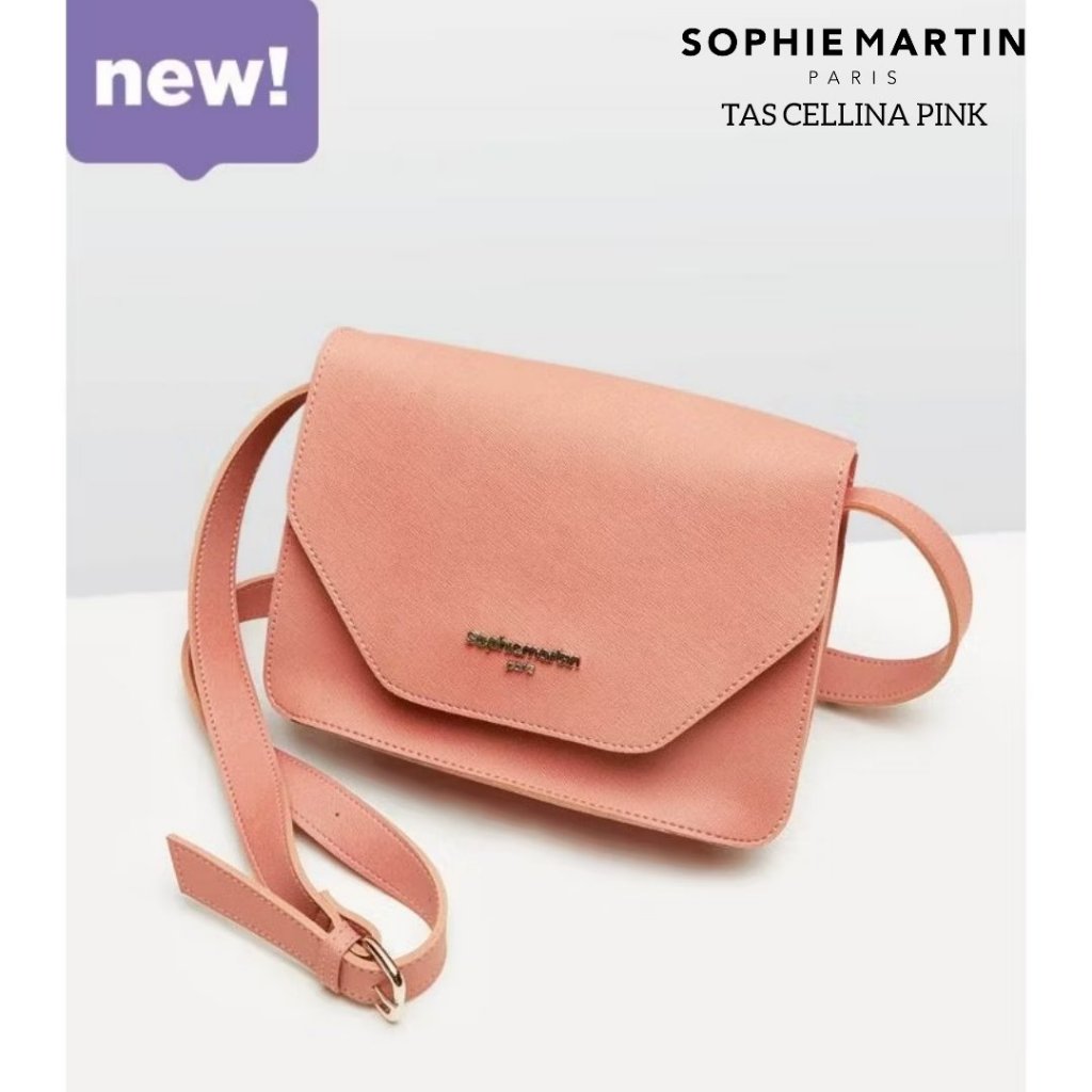 TAS CELLINA PINK SOPHIE MARTIN PARIS PROMO TAS WANITA SELEMPANG PINK