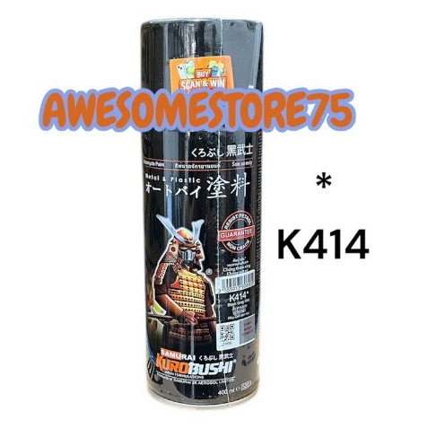 SAMURAI * K414 Black Grey Met Hitam Abu Metalik Cat Semprot Pylox Pilox Paint K 414 Kurobushi