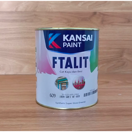Cat Kayu Besi Abu-Abu Kansai FTALIT Iron Grey KF 609 - 1 Kg