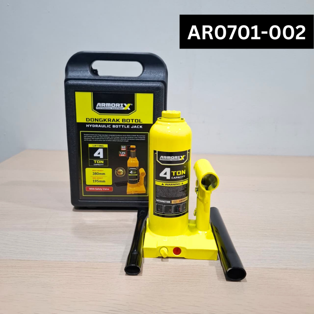ARMORIX  BOTTLE JACK / DONGKRAK BOTOL HIDROLIK 4 TON (With Safety Valve)
