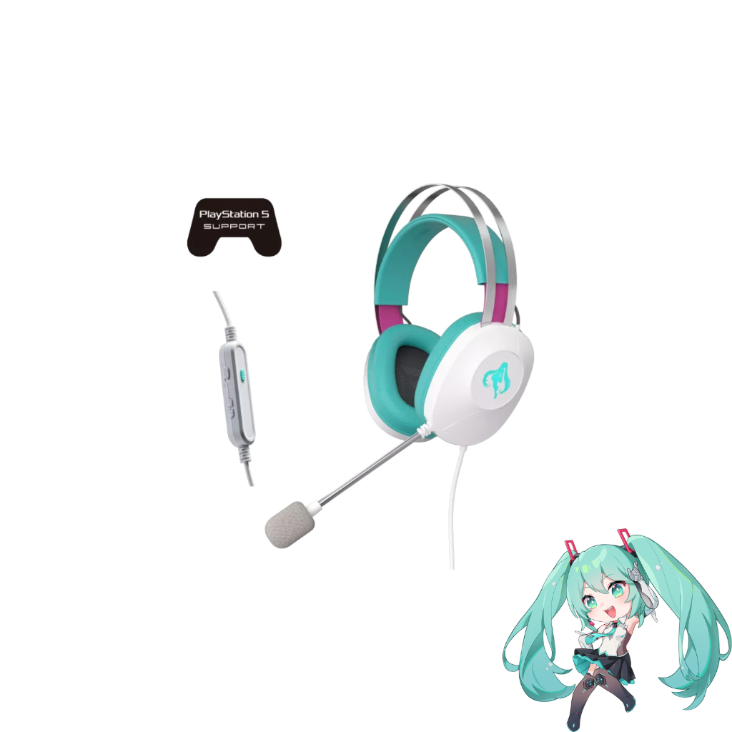 ASUS TUF Gaming H1 Gen II Hatsune Miku Edition Wired Gaming Headset 40mm Drivers Lightweight 297g