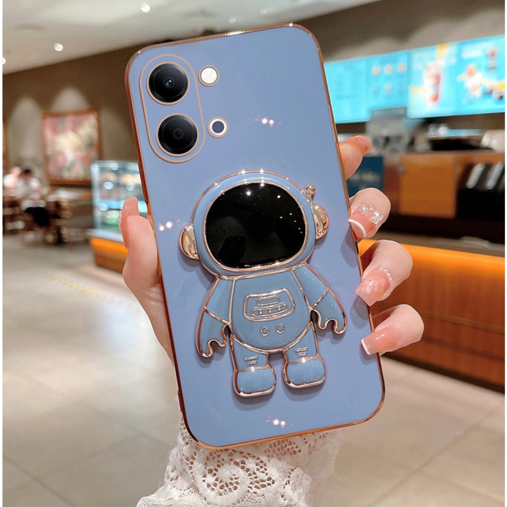 Soft Case Vivo Y05 Silikon Dudukan Lipat Astronot Plating