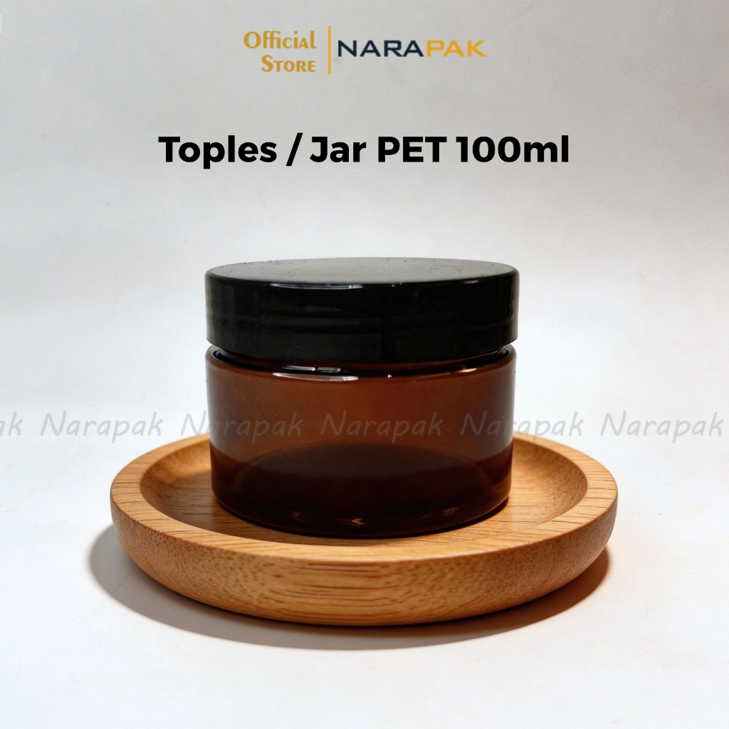 TOPLES 100ML Tabung Plastik PET Coklat Tutup Hitam Tempat Scrub Lulur jar masker cream TD