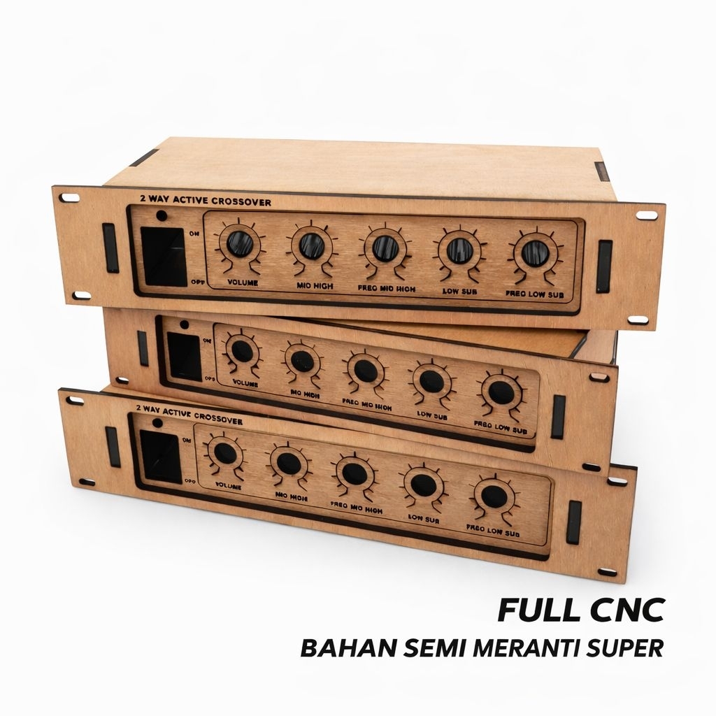 Full CNC Box Mini Crossover 2 Way 5 Potensio Miniatur Crossover Bahan Kayu Super Premium