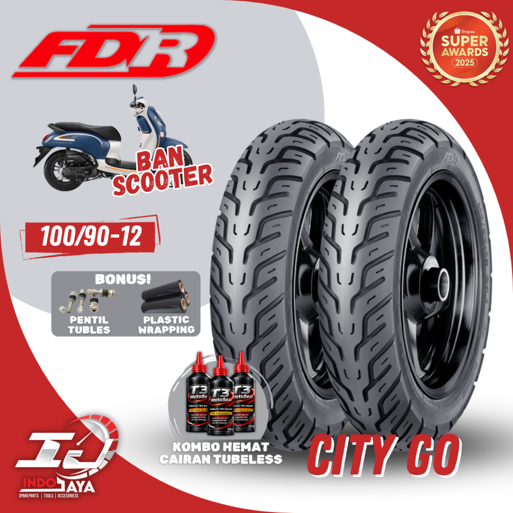 [COD] BAN LUAR TUBELESS FDR CITY GO / CITYGO RING 12 (100/90-12) BAN DEPAN BELAKANG MOTOR SCOOPY / S