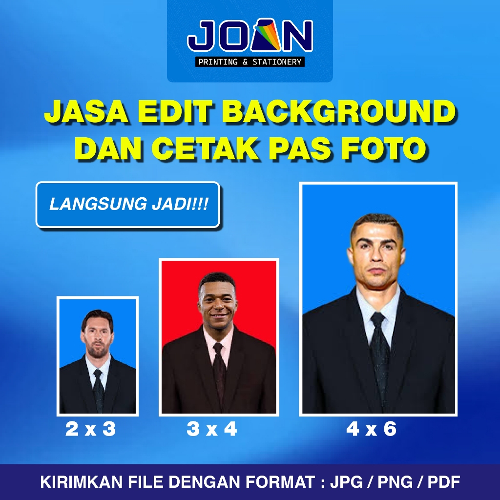 Jasa Cetak Pas Foto / Jasa Edit Background Pas Foto - Ukuran 2x3 | 3x4 | 4x6 Hasil Kualitas Tinggi