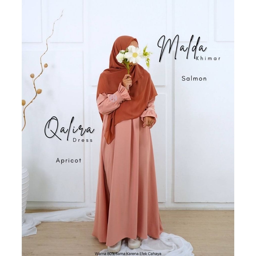 Gamis Qalira warna Apricot
