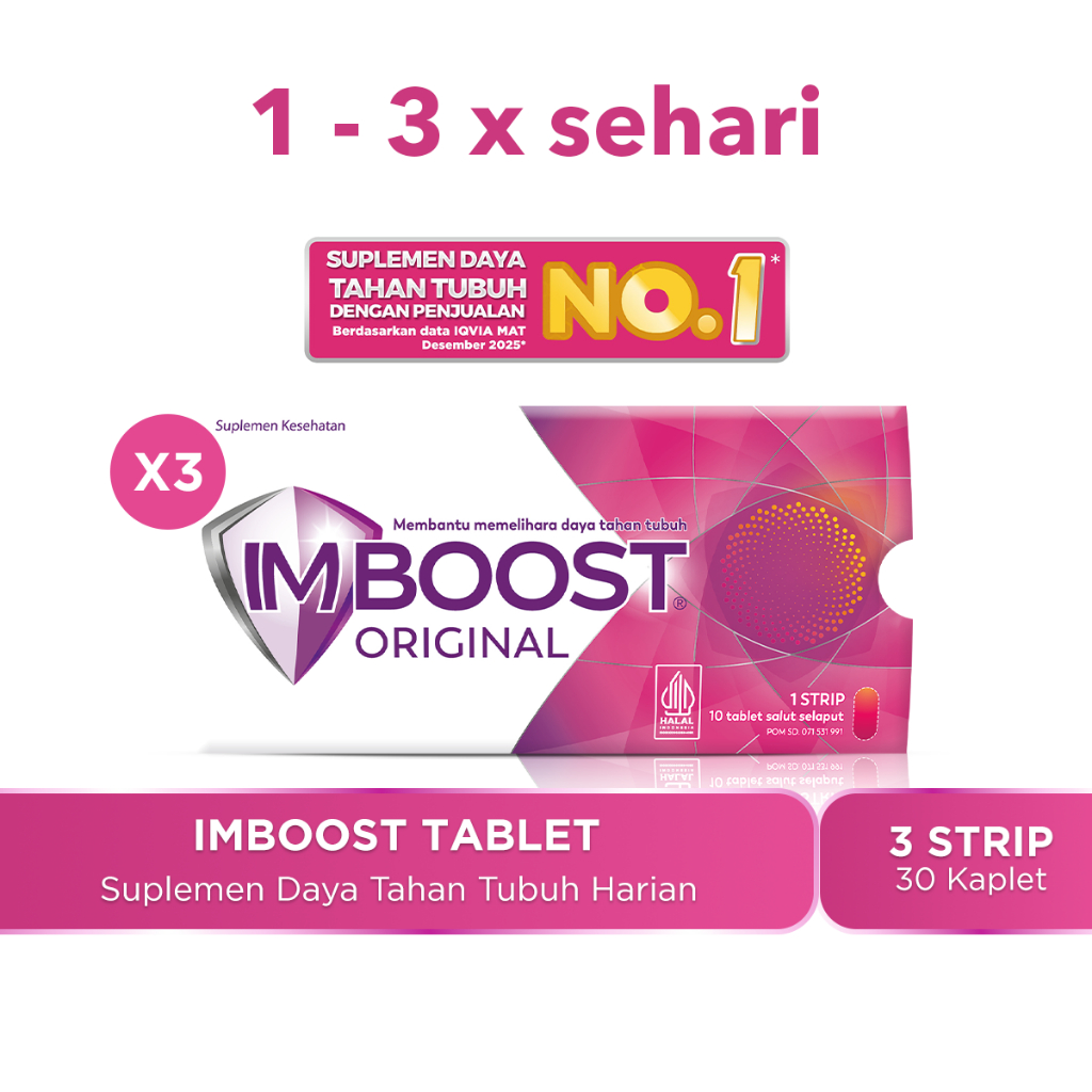 Imboost Tablet Suplemen Daya Tahan Tubuh - 1 Strip @10 Tablet - Isi 3 Pack