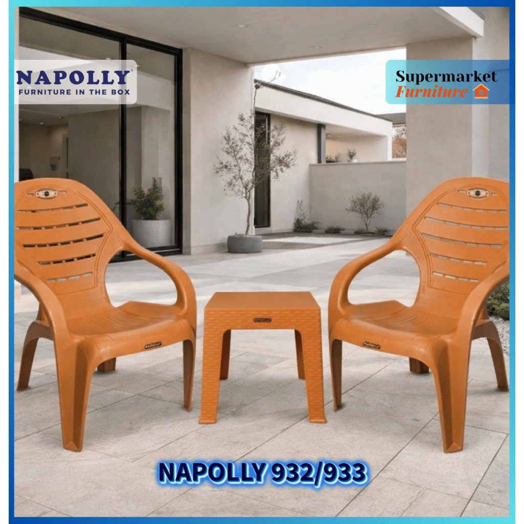 KURSI TERAS SANTAI NAPOLLY SET 2 KURSI  + MEJA MAPAN 45 / KURSI SANTAI NAPOLLY N932