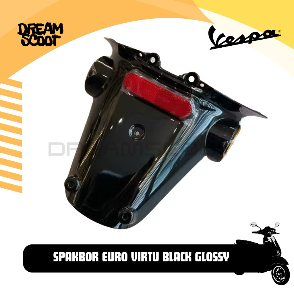 Spakbor Virtu Euro Black Glossy Vespa Sprint Vespa Primavera Spakbor Vespa Matic Slebor Vespa Sprint