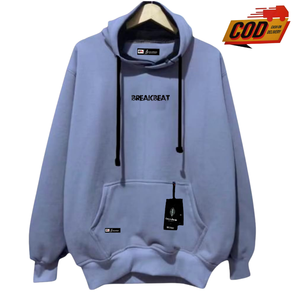 Hoodie Pria Wanita Katun Fleece Motif Jepang Oversize M XL XXL Hudi Jumper Cowok Cewek Hodie Zipper 