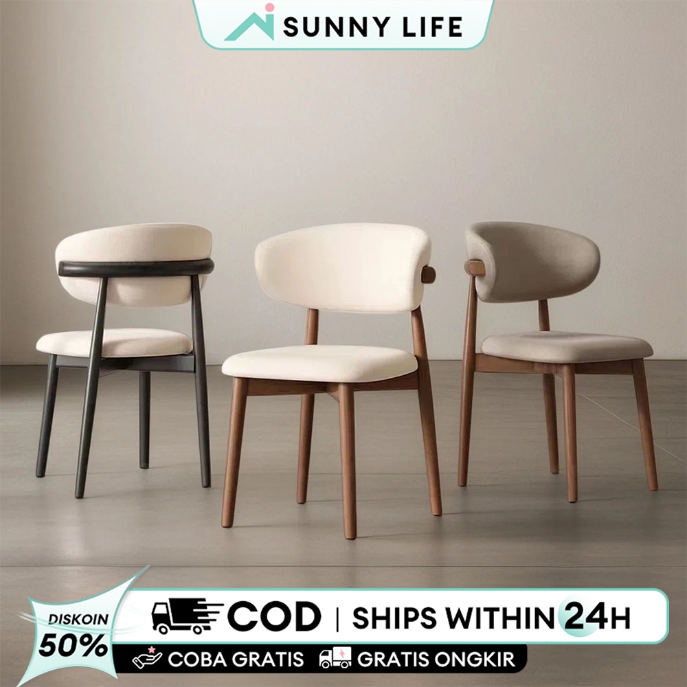 Kursi Makan Kulit Kursi Cafe Minimalis Kursi Kamar Tidur Aesthetic