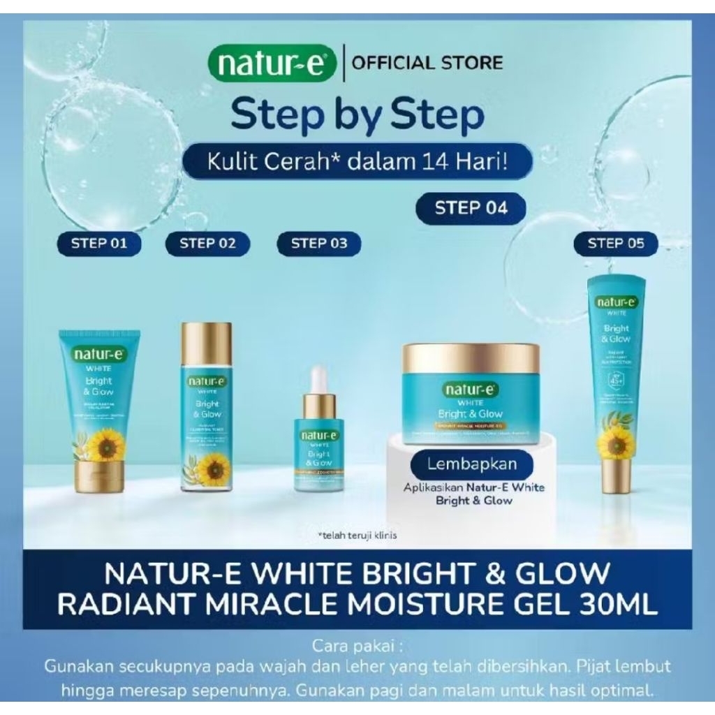 Natur E white bright glow radiant skincare